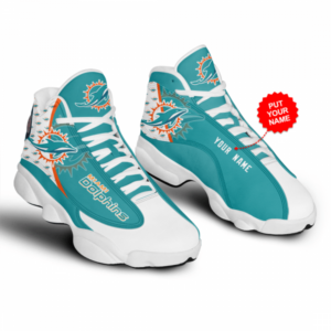 Women's Miami Dolphins Custom Air Jordan 13 Shoes for sale