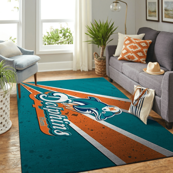 Miami Dolphins Living Room Area 3D Rug trending 2023