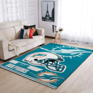 Miami Dolphins Living Room Area Rug hot new 2023