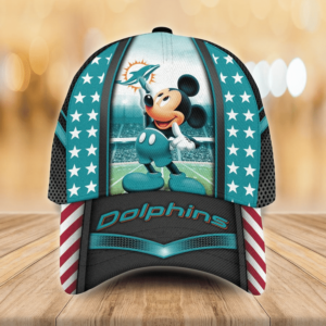 Nfl Miami Dolphins Mickey Mouse 3D Cap Dttcap100315