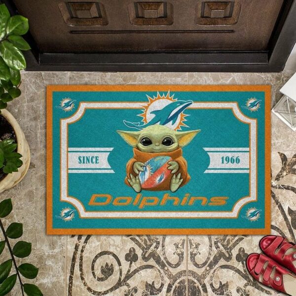Miami Dolphins Yoda Star Wars Doormat Nfl Dttdoma1103027