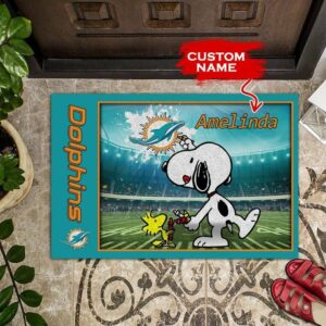 Miami Dolphins Doormats Snoopy Nfl Custom Name Dttdoma1103061