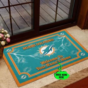 Nfl Miami Dolphins 3D Personalized Doormat Dttdmat290324