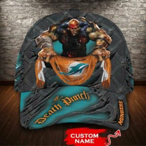 Nfl Miami Dolphins Five Finger Death Punch 3D Classic Cap 08 Custom Name Dttcap060420