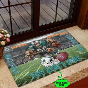 Miami Dolphins 3D Doormats Nfl Mascot Welcome To My Home 03 Dttdmat120520
