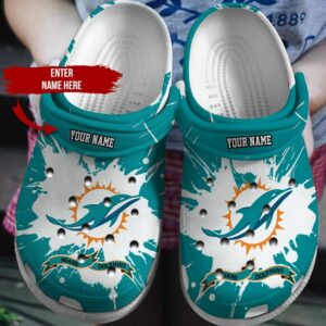 Miami Dolphins Crocs Clog Custom Name For Awesome Fans