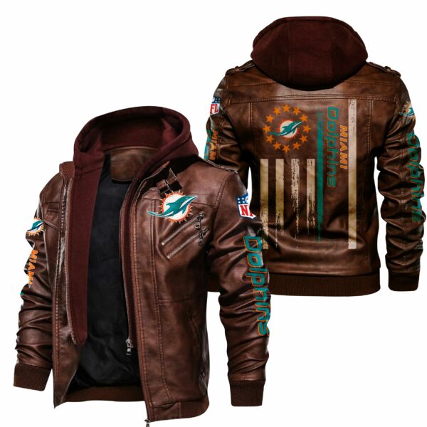 Great Miami Dolphins Leather Jacket For Big Fans