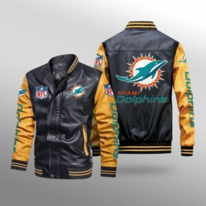 Miami Dolphins Leather Jacket Best Gift For Fans