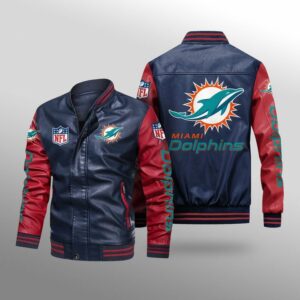 Miami Dolphins Leather Bomber Jacket For Sale