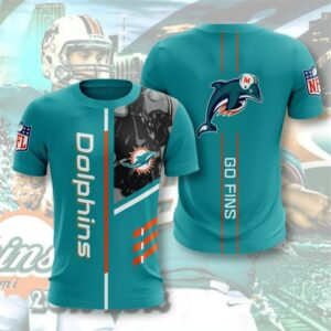 Miami Dolphins T-Shirt 3 line Graphics in emerald green for sale