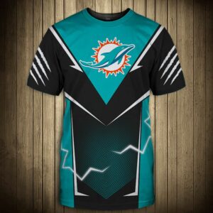 4xl Black Miami Dolphins T-Shirt Thunder Graphics designs
