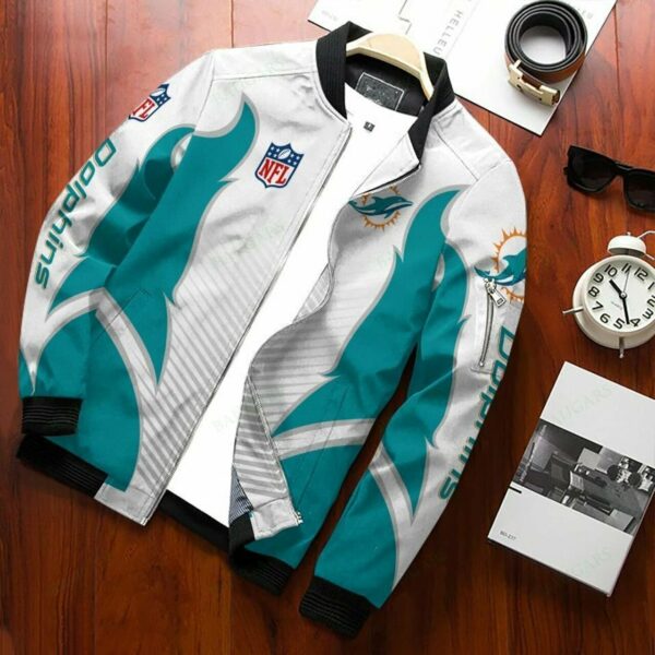 White Miami Dolphins youth winter Jackets