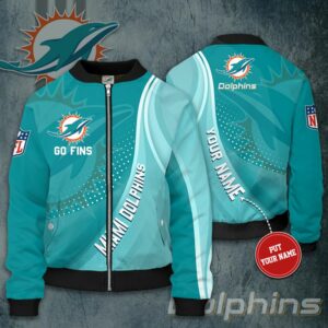 Custom Miami Dolphins Bomber Jacket Personalized