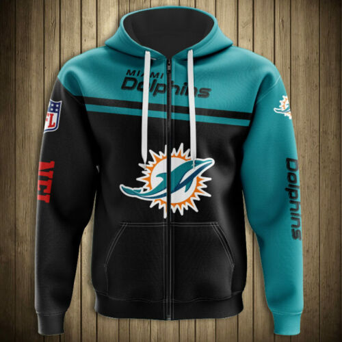 Miami Dolphins FAN'S Hoodie zipper Hooded Sweatshirt Autumn Sports Jacket Gifts | eBay