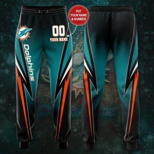 Miami Dolphins Football Sweatpants Custom Your Name & Number