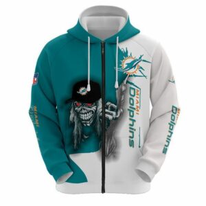 Miami Dolphins Hoodie Iron Maiden skull gift for Halloween - Dolphins Fan Store | Hoodies