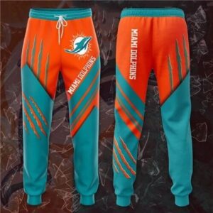 Miami Dolphins Sweatpants 4 lines graphic for fan