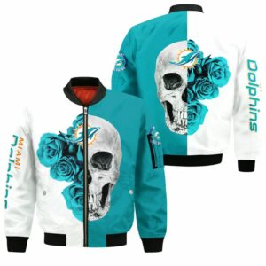 NFL Miami Dolphins Bomber Jacket 3D Skull Limited Edition All Over Print