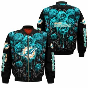 NFL Miami Dolphins Bomber Jacket Floral Limited Edition All Over Print