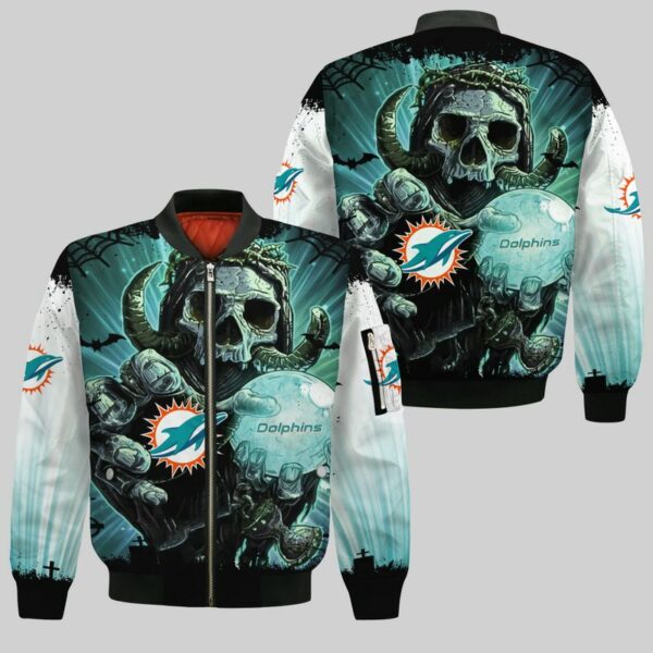 NFL Miami Dolphins Bomber Jacket Halloween Limited Edition 04