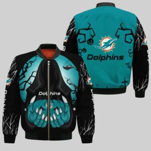 NFL Miami Dolphins Bomber Jacket Halloween Limited Edition 01