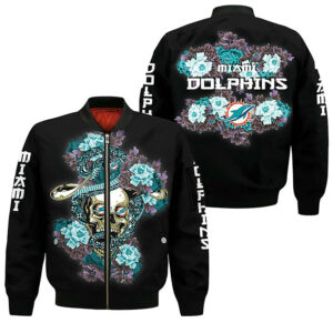 NFL Black Miami Dolphins Bomber Jacket Limited Edition