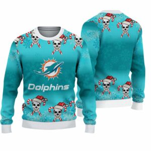 NFL Miami Dolphins Knitted Sweater Christmas Skull for sale
