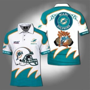 NFL Miami Dolphins Polo Shirt 100th All Print 3D