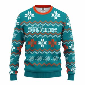 NFL Miami Dolphins Sweater Limited Edition All Over Print Christmas Ugly