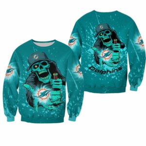 Miami Dolphins 5xl youth Sweatshirt 3D Skull graphics for sale