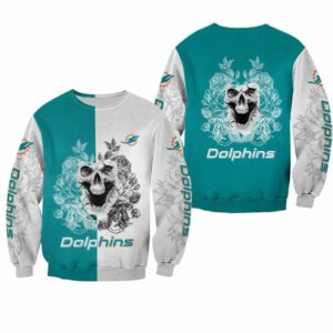NFL Miami Dolphins Sweatshirt 3D Skull Limited Edition All Over Print