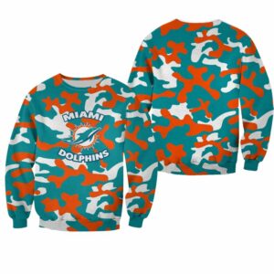 NFL Miami Dolphins Sweatshirt Camo Limited Edition All Over Print