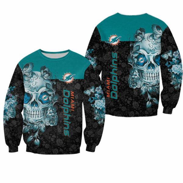 New Miami Dolphins Skull Graphics Sweatshirts Limited Edition All Over Print