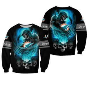 NFL Black Miami Dolphins Sweatshirt Death Graphics for sale