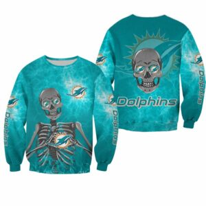 Vintage Miami Dolphins skeleton Graphics Sweatshirt new