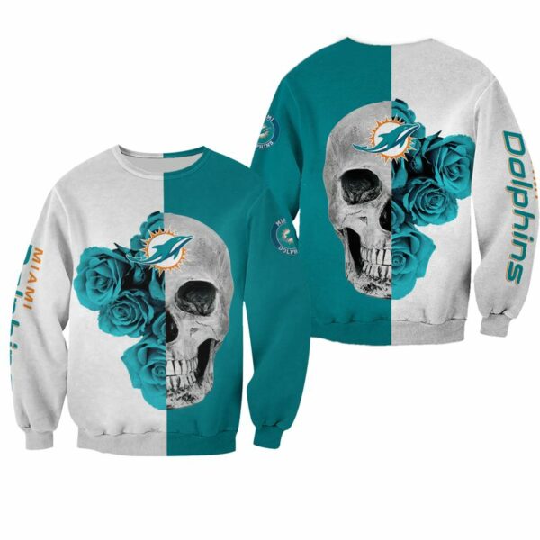 NFL 5xl Miami Dolphins Sweatshirt Skull Limited Edition All Over Print
