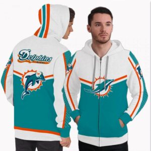 NFL Miami Dolphins Zip Hoodie For Fans