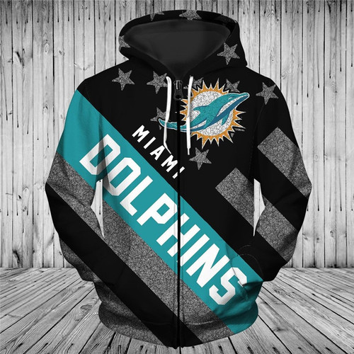 **(OFFICIAL-N.F.L.MIAMI-DOLPHINS-TRENDY-PATRIOTIC-ZIPPERED-TEAM-HOODIES/NICE-CUSTOM-3D-EFFECT-GRAPHIC-PRINTED-DOUBLE-SIDED-ALL-OVER-OFFICIAL-DOLPHI...