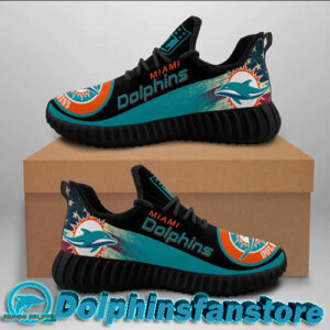 Miami Dolphins Shoes Custom Sneakers Reze Soles Black no1