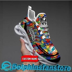 Custom Miami Dolphins Shoes NFL color 3D Graphics for sale