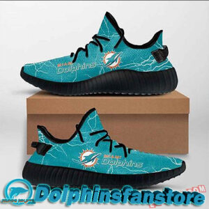 NFL Miami Dolphins black sole yeezys 3D all size