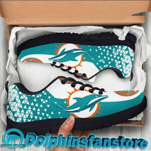 Womens Miami Dolphins Sneaker Lightweight Casual shoes black soles