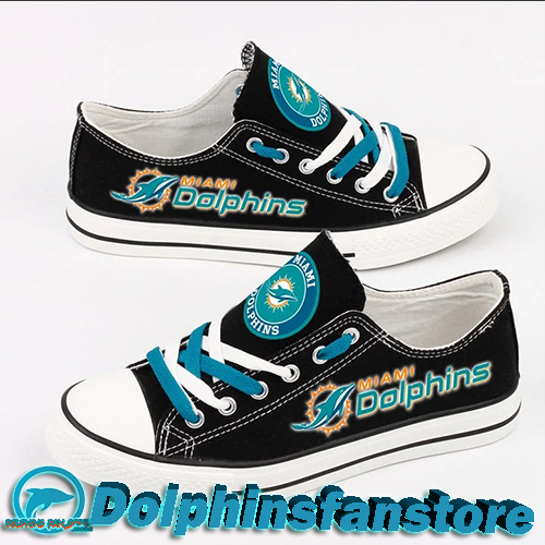Miami Dolphins low top canvas Shoe Sport gift for fan