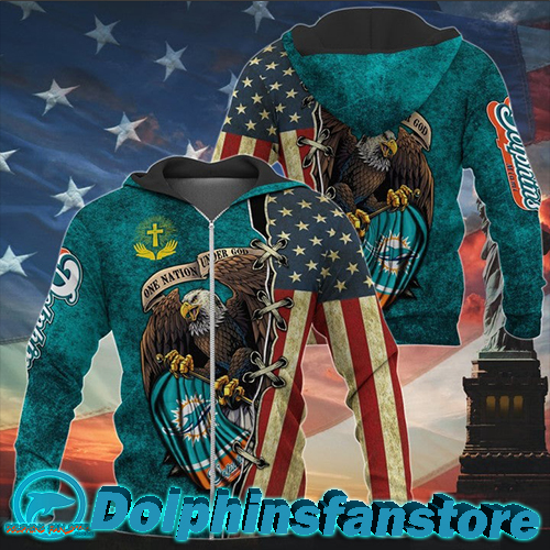 USA Miami Dolphins Eagle Graphics Zip up Hoodie for cheap