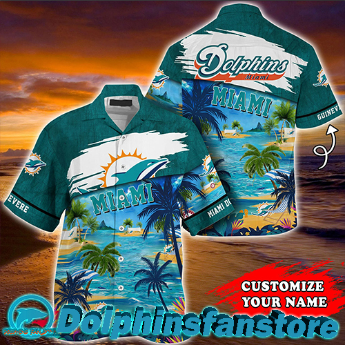 Custom Miami Dolphins Hawaiian Shirts beach graphic for sale