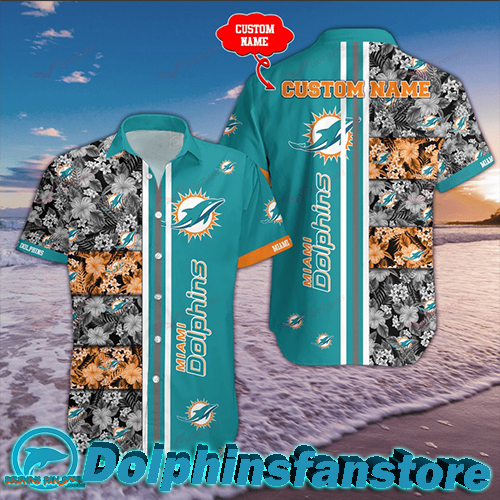 Custom NFL Miami Dolphins Flowers classic Hawaiian Shirts for sale