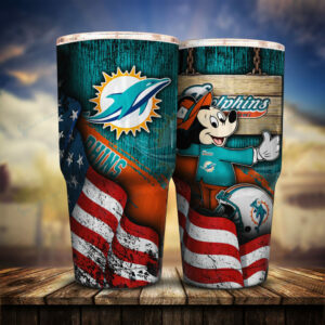 NFL Miami Dolphins Mickey Graphics so cute Tumbler for sale